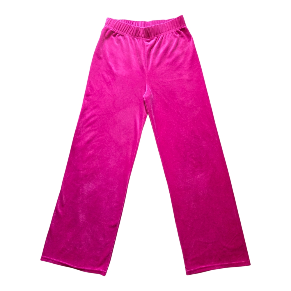 New Mix Classic Pink Velour Wide Leg Pants M Lounge Trousers Soft Retro Cozy